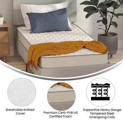 Capri Comfortable Sleep 6 Inch CertiPUR-US Certified Spring Mattress, Twin XL Mattress in a Box