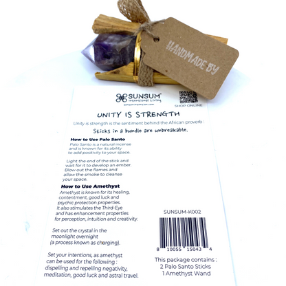 Intuition Bundle, Palo Santo & Amethyst Wand