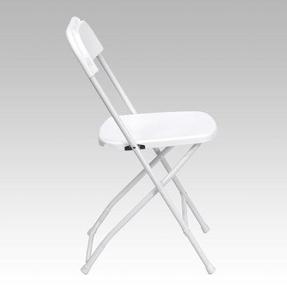 HERCULES Series White Plastic Folding Chairs | Set of 2 Lightweight Folding Chairs