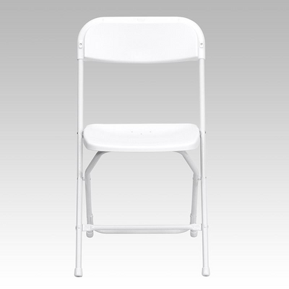 HERCULES Series White Plastic Folding Chairs | Set of 2 Lightweight Folding Chairs