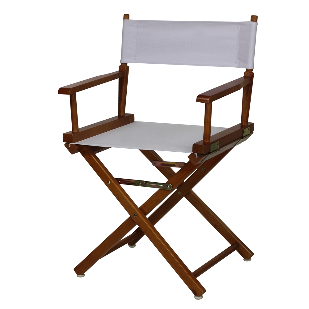 18" Director's Chair Honey Oak Frame-White Canvas
