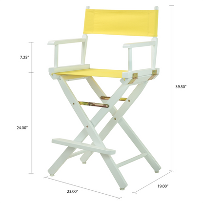 24" Director's Chair White Frame-Yellow Canvas