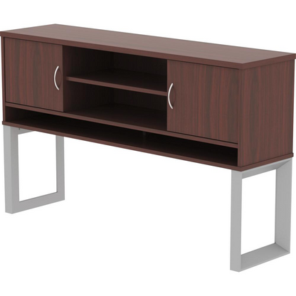 Lorell Relevance Series Mahogany Laminate Office Furniture Hutch - 59" x 15" x 36" - 3 Shelve(s) - Finish: Mahogany, Laminate