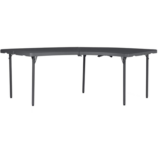 Dorel Zown Moon Commercial Blow Mold Folding Table - 5 Legs x 30" Table Top Width x 92.60" Table Top Depth - 29.25" Height - Gray - High-density Polyethylene (HDPE) - 1 Each