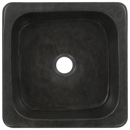 vidaXL Sink 11.8"x11.8"x5.9" Riverstone Black