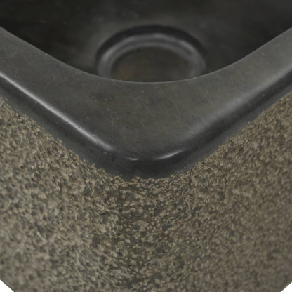 vidaXL Sink 11.8"x11.8"x5.9" Riverstone Black