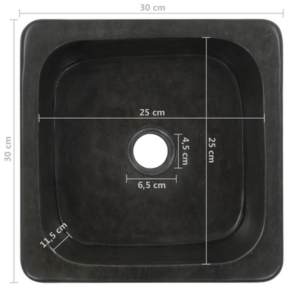 vidaXL Sink 11.8"x11.8"x5.9" Riverstone Black