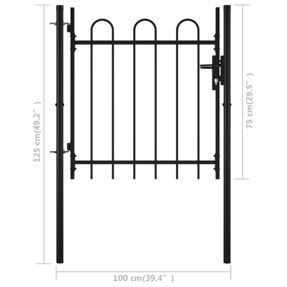 vidaXL Single Door Fence Gate with Hoop Top 39.4"x29.5"