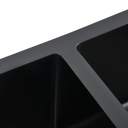 vidaXL Handmade Kitchen Sink Black Stainless Steel