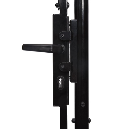 vidaXL Fence Gate Double Door with Spike Top Steel 9.8'x5.7' Black