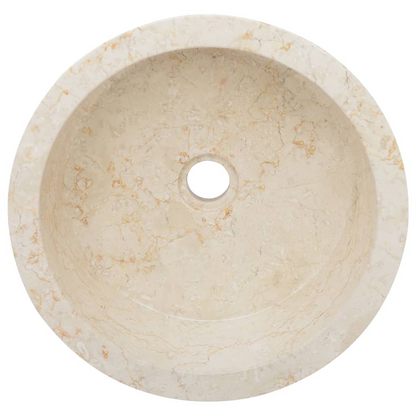 vidaXL Sink Cream Ø27.6"x5.9" Marble