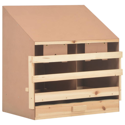 vidaXL Chicken Laying Nest 2 Compartments 24.8"x15.7"x25.6" Solid Pine Wood