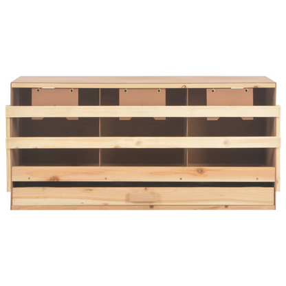 vidaXL Chicken Laying Nest 3 Compartments 37.8"x15.7"x17.7" Solid Pine Wood