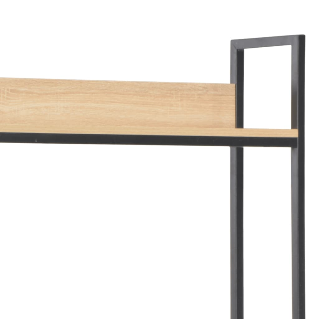 vidaXL Computer Desk Black and Oak 47.2"x23.6"x54.3"