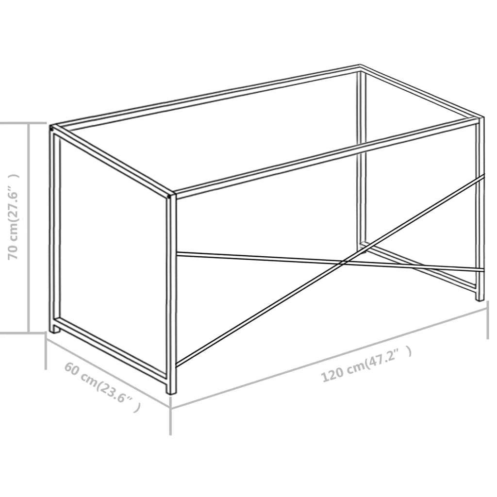 vidaXL Computer Desk White and Oak 47.2"x23.6"x27.6"
