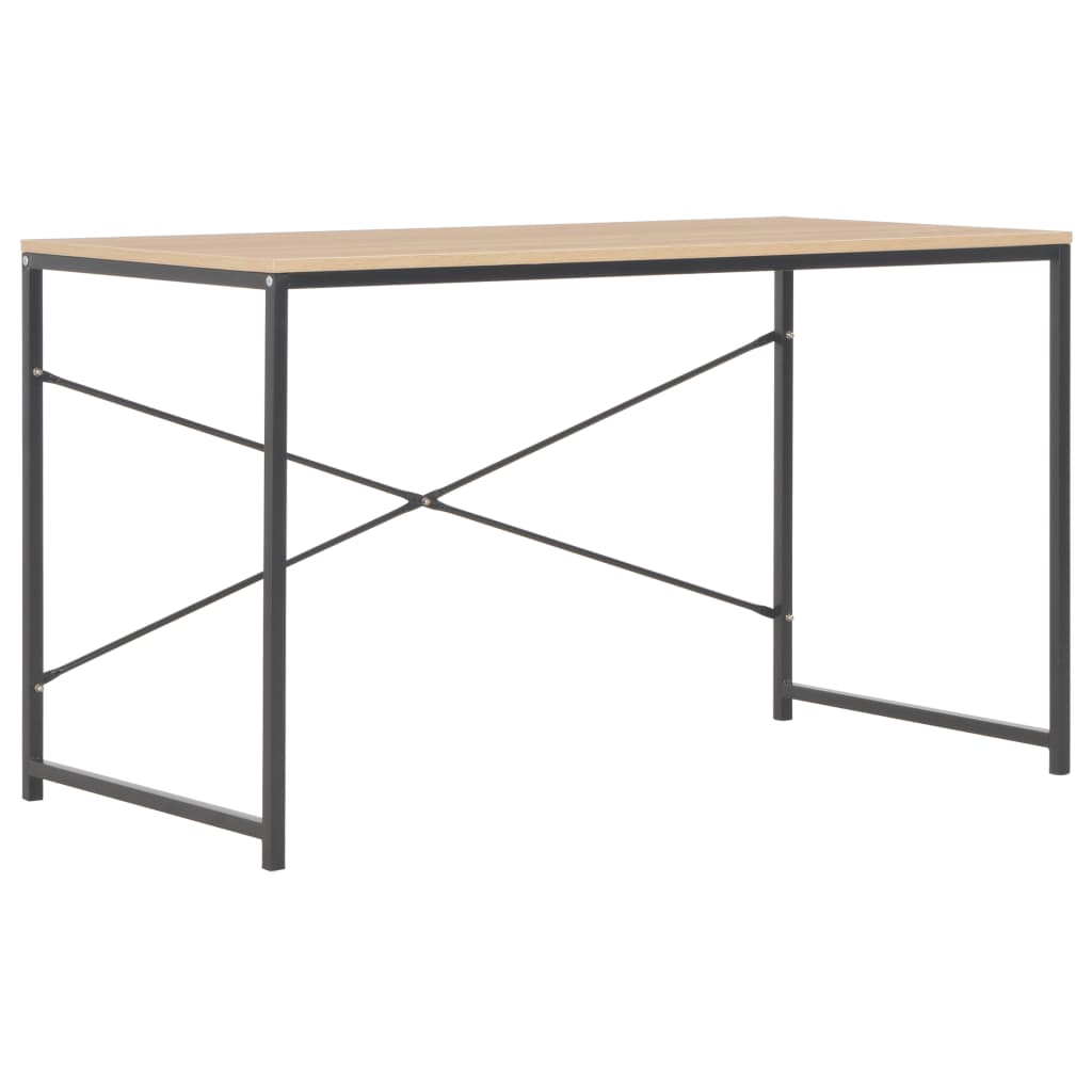vidaXL Computer Desk Black and Oak 47.2"x23.6"x27.6"