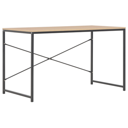 vidaXL Computer Desk Black and Oak 47.2"x23.6"x27.6"