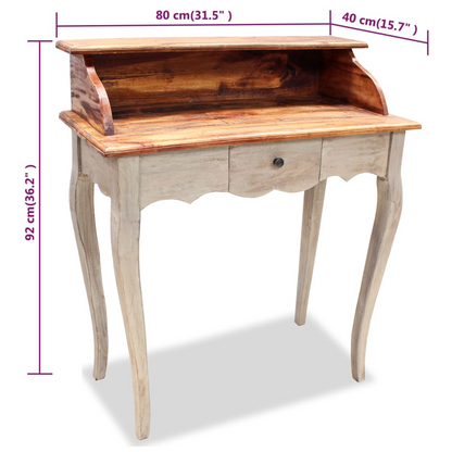 vidaXL Writing Desk Solid Reclaimed Wood 31.5"x15.7"x36.2"