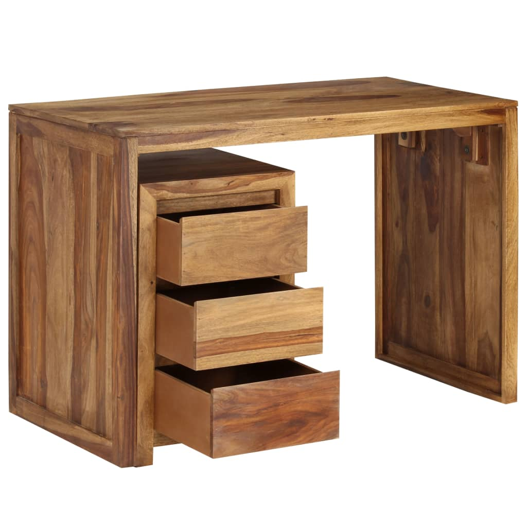 vidaXL Writing Table Solid Sheesham Wood 43.3"x21.7"x29.9"