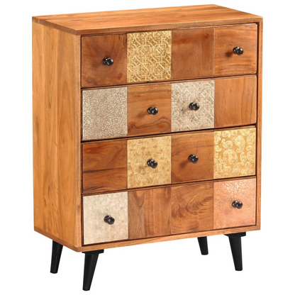 vidaXL Chest of Drawers 23.6"x11.8"x29.5" Solid Acacia Wood