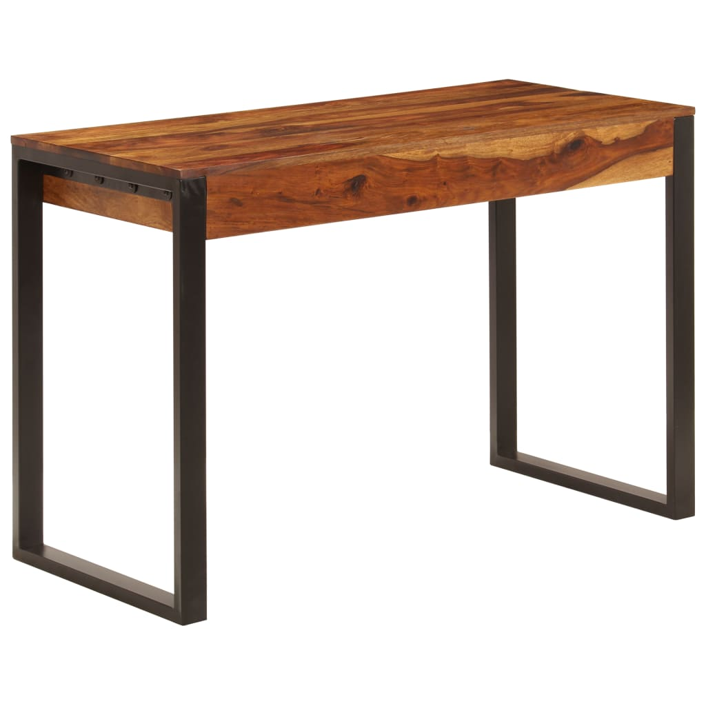 vidaXL Desk 43.3"x21.7"x30.7" Solid Sheesham Wood and Steel
