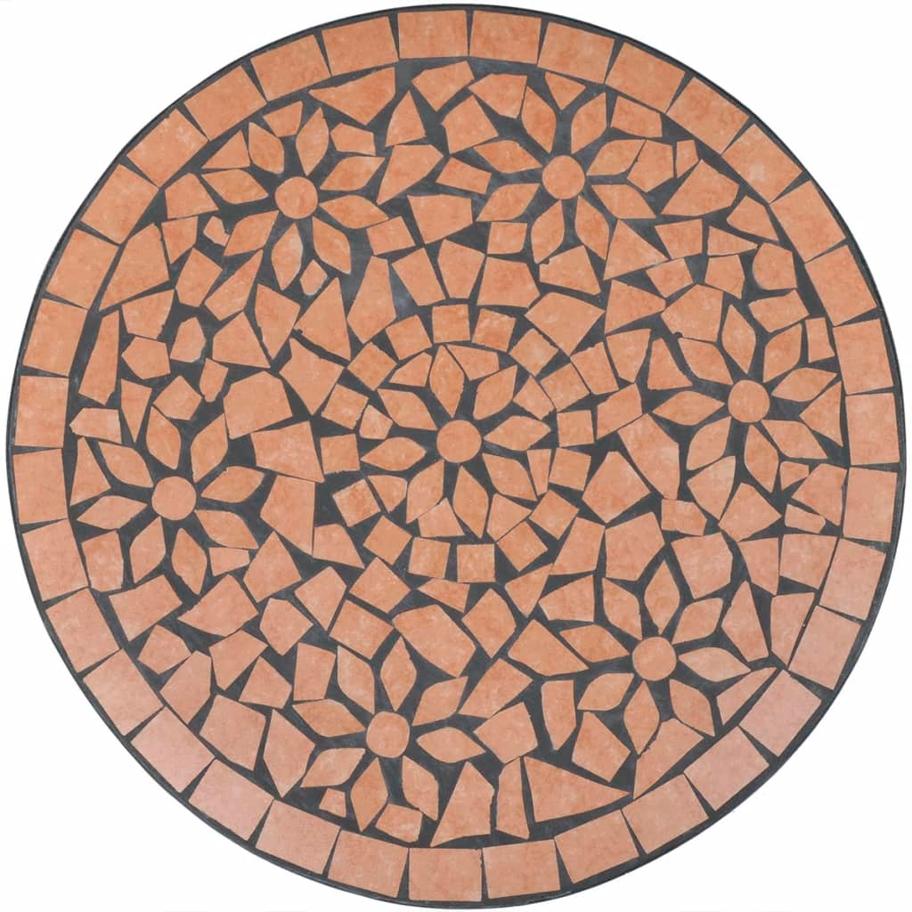 vidaXL 3 Piece Bistro Set Ceramic Tile Terracotta
