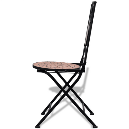 vidaXL 3 Piece Bistro Set Ceramic Tile Terracotta