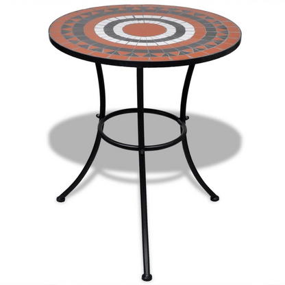 vidaXL 3 Piece Bistro Set Ceramic Tile Terracotta and White
