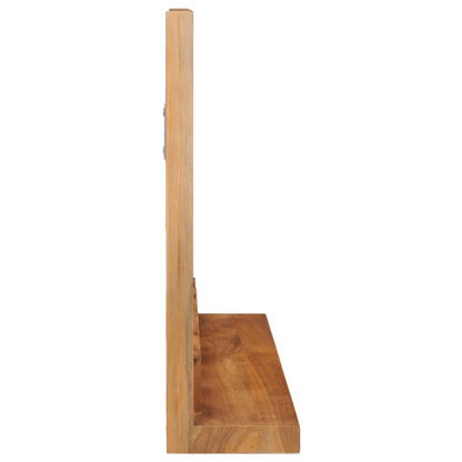 vidaXL Wall Mirror with Shelf 23.6"x4.7"x15.7" Solid Teak Wood