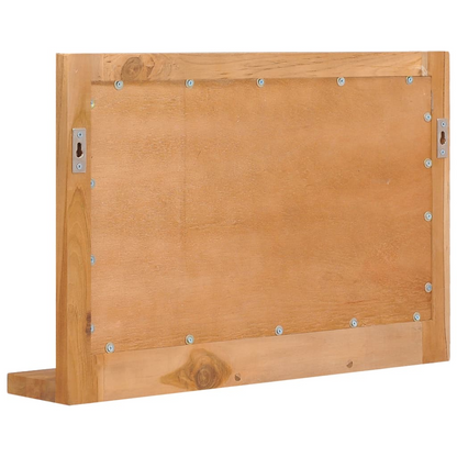 vidaXL Wall Mirror with Shelf 23.6"x4.7"x15.7" Solid Teak Wood
