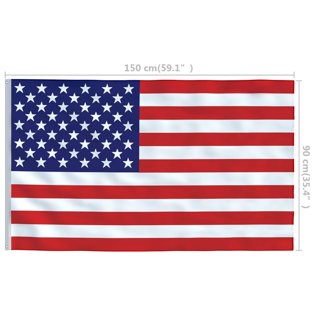 vidaXL US Flag and Pole Aluminum 20.3'