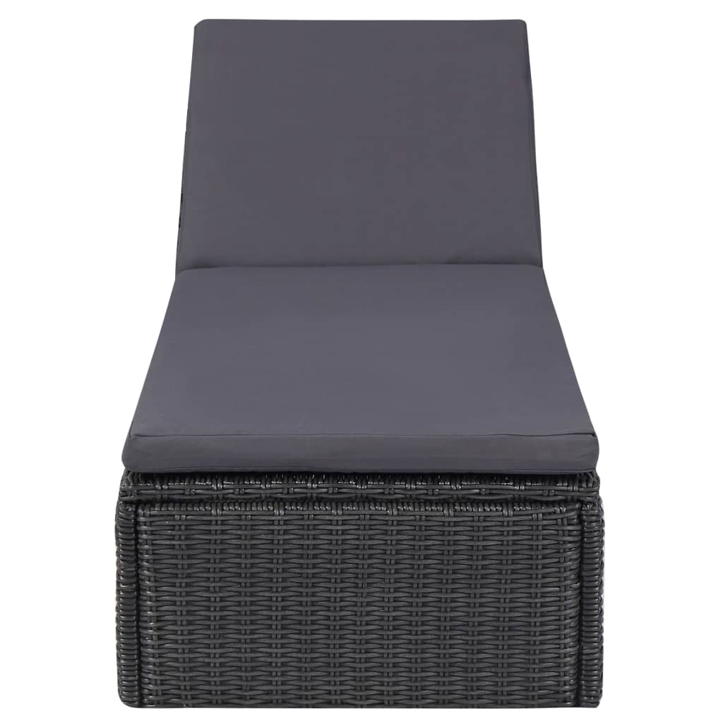 vidaXL 9 Piece Patio Dining Set Poly Rattan Black