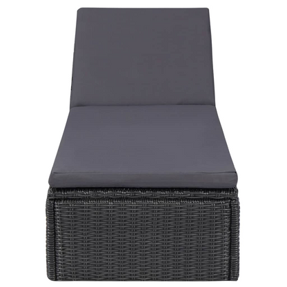 vidaXL 9 Piece Patio Dining Set Poly Rattan Black