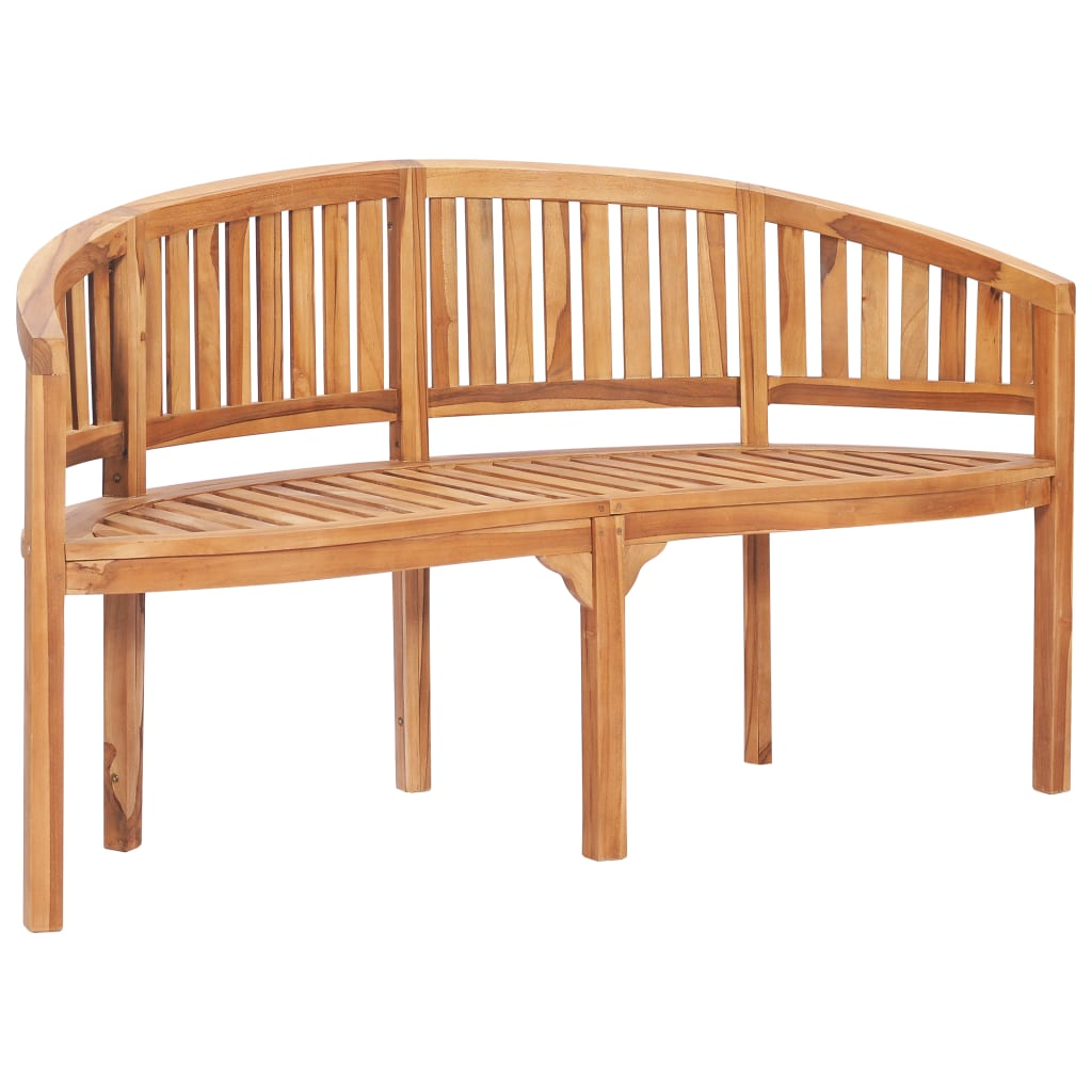 vidaXL 3 Piece Banana Patio Lounge Set Solid Teak Wood