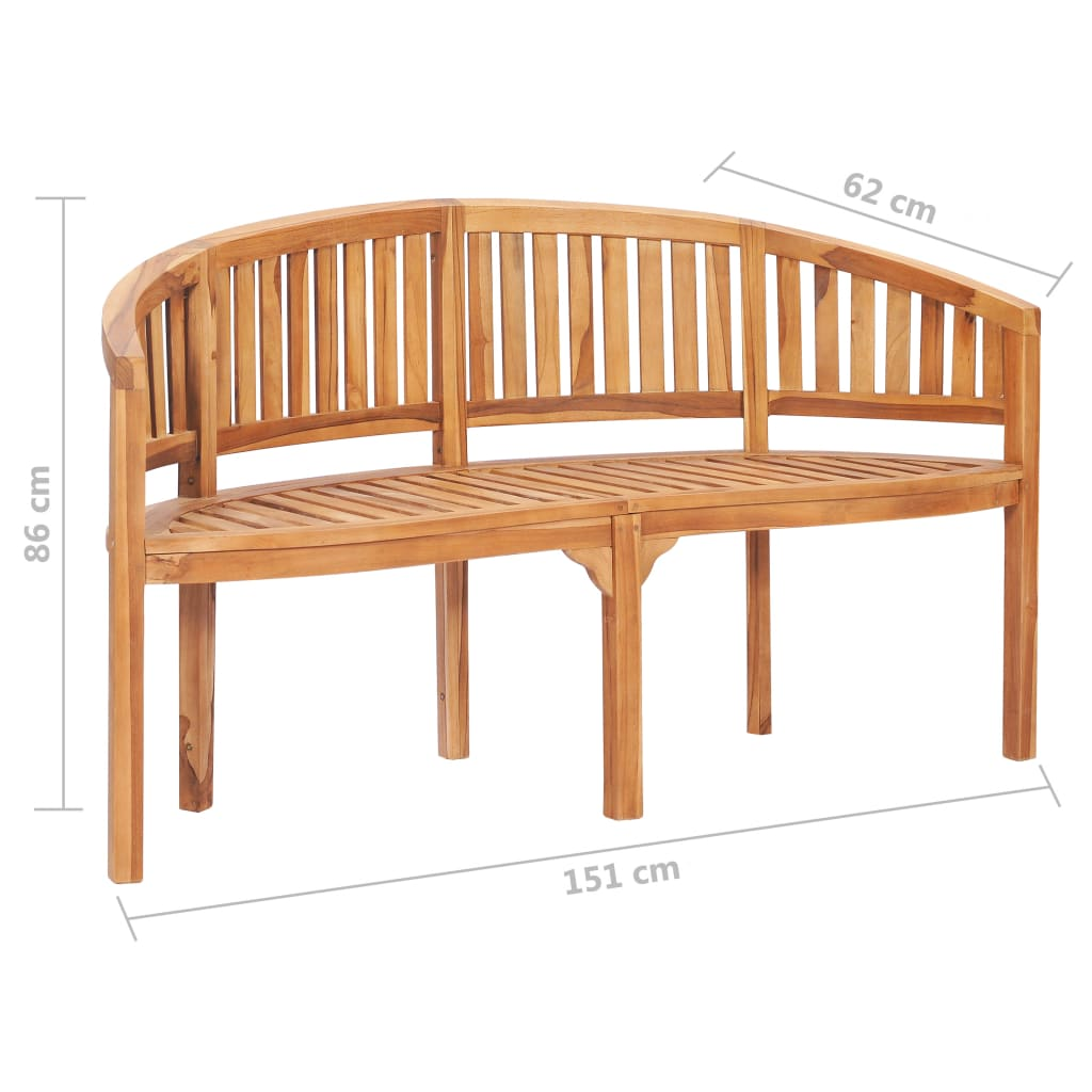 vidaXL 3 Piece Banana Patio Lounge Set Solid Teak Wood