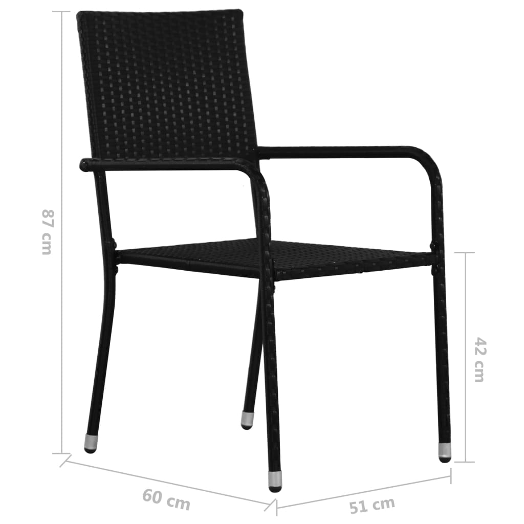 vidaXL 9 Piece Patio Dining Set Black