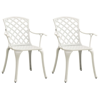vidaXL 3 Piece Bistro Set Cast Aluminum White