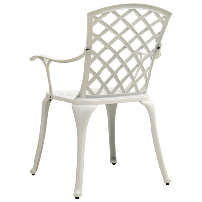 vidaXL 3 Piece Bistro Set Cast Aluminum White