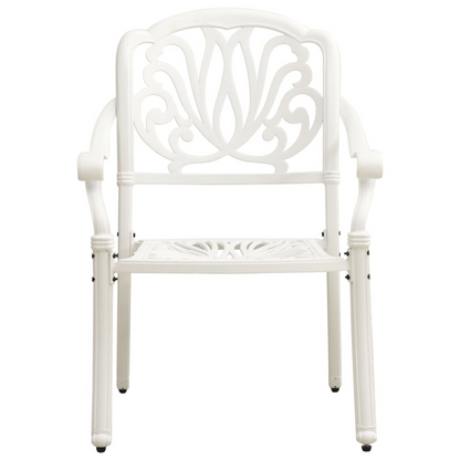 vidaXL 3 Piece Bistro Set Cast Aluminum White