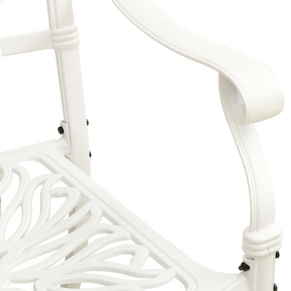 vidaXL 3 Piece Bistro Set Cast Aluminum White