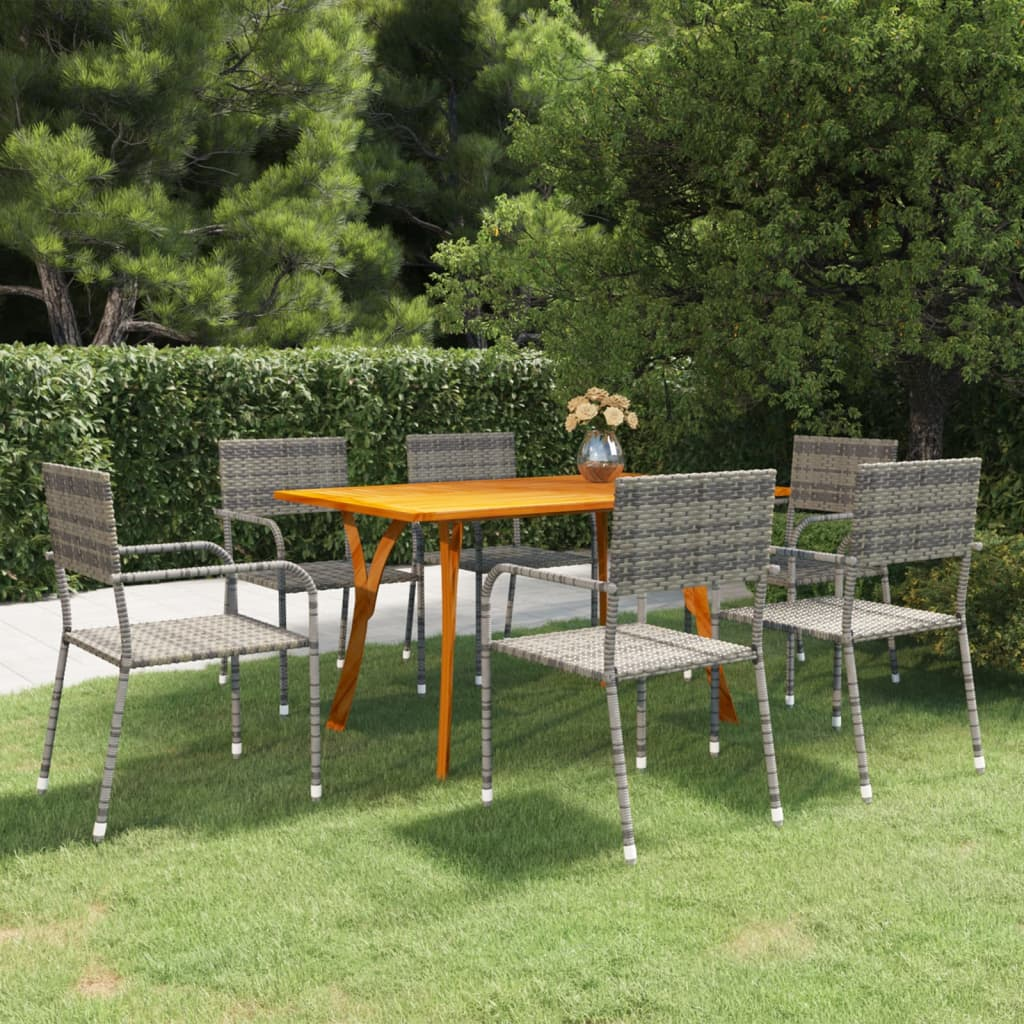 vidaXL 7 Piece Patio Dining Set Anthracite
