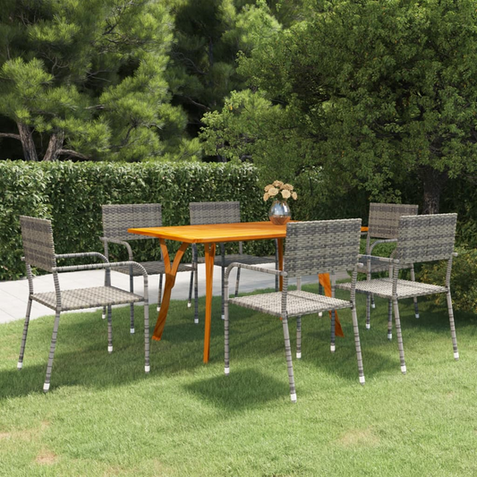 vidaXL 7 Piece Patio Dining Set Anthracite