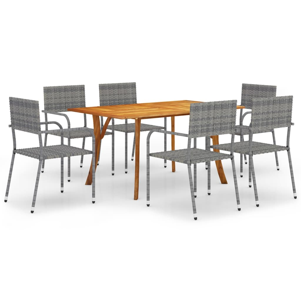vidaXL 7 Piece Patio Dining Set Anthracite