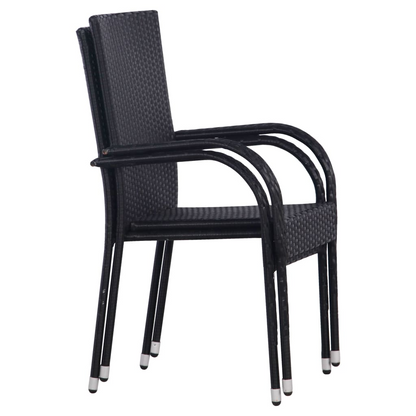 vidaXL 3 Piece Patio Dining Set Black