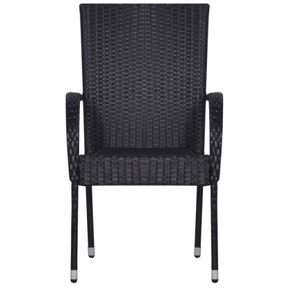 vidaXL 3 Piece Patio Dining Set Black