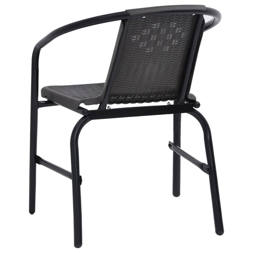vidaXL 3 Piece Patio Dining Set Black
