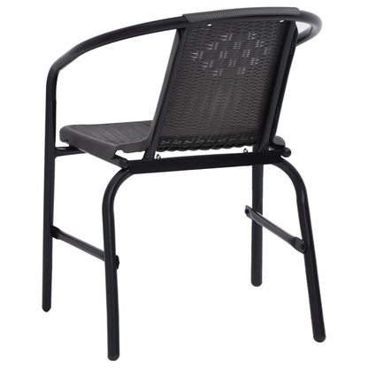 vidaXL 3 Piece Patio Dining Set Black