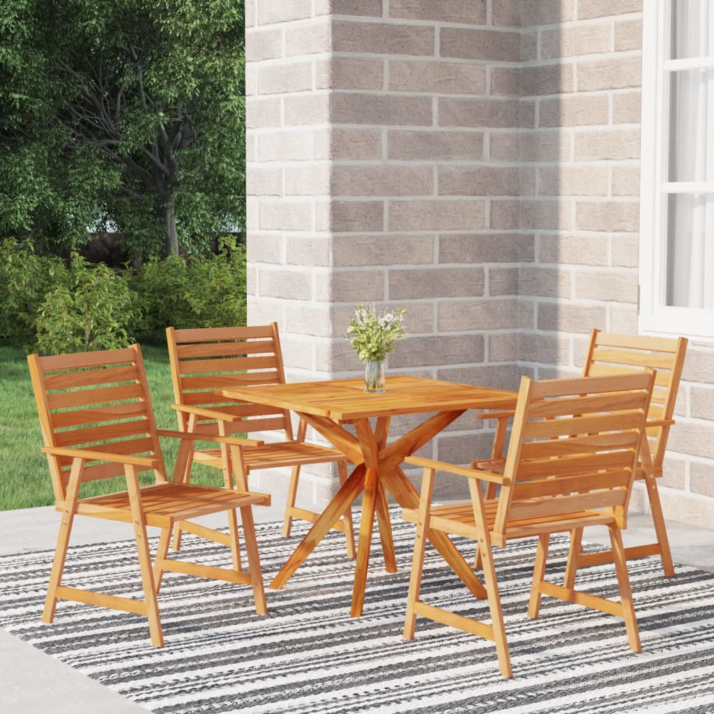 vidaXL 5 Piece Patio Dining Set Solid Wood Acacia
