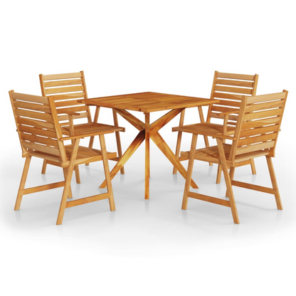 vidaXL 5 Piece Patio Dining Set Solid Wood Acacia