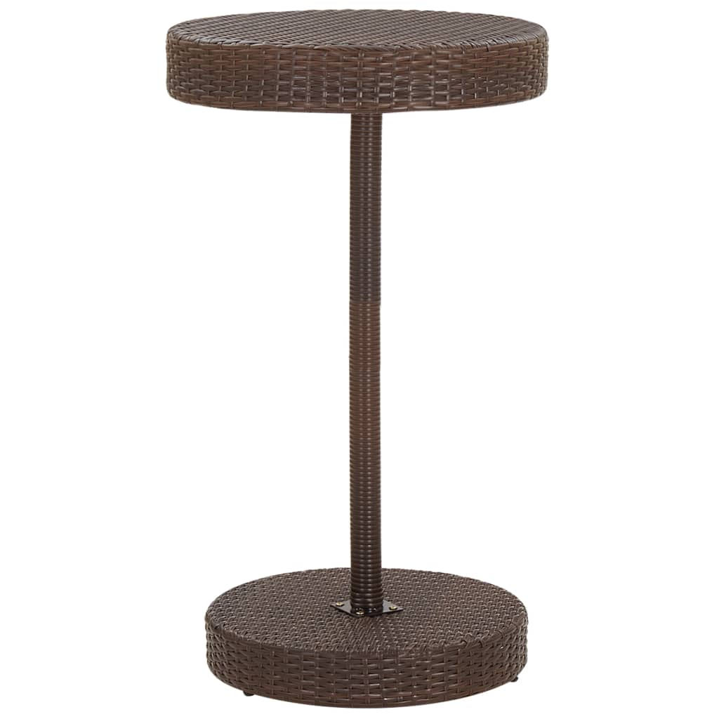 vidaXL 3 Piece Patio Bar Set with Cushions Poly Rattan Brown